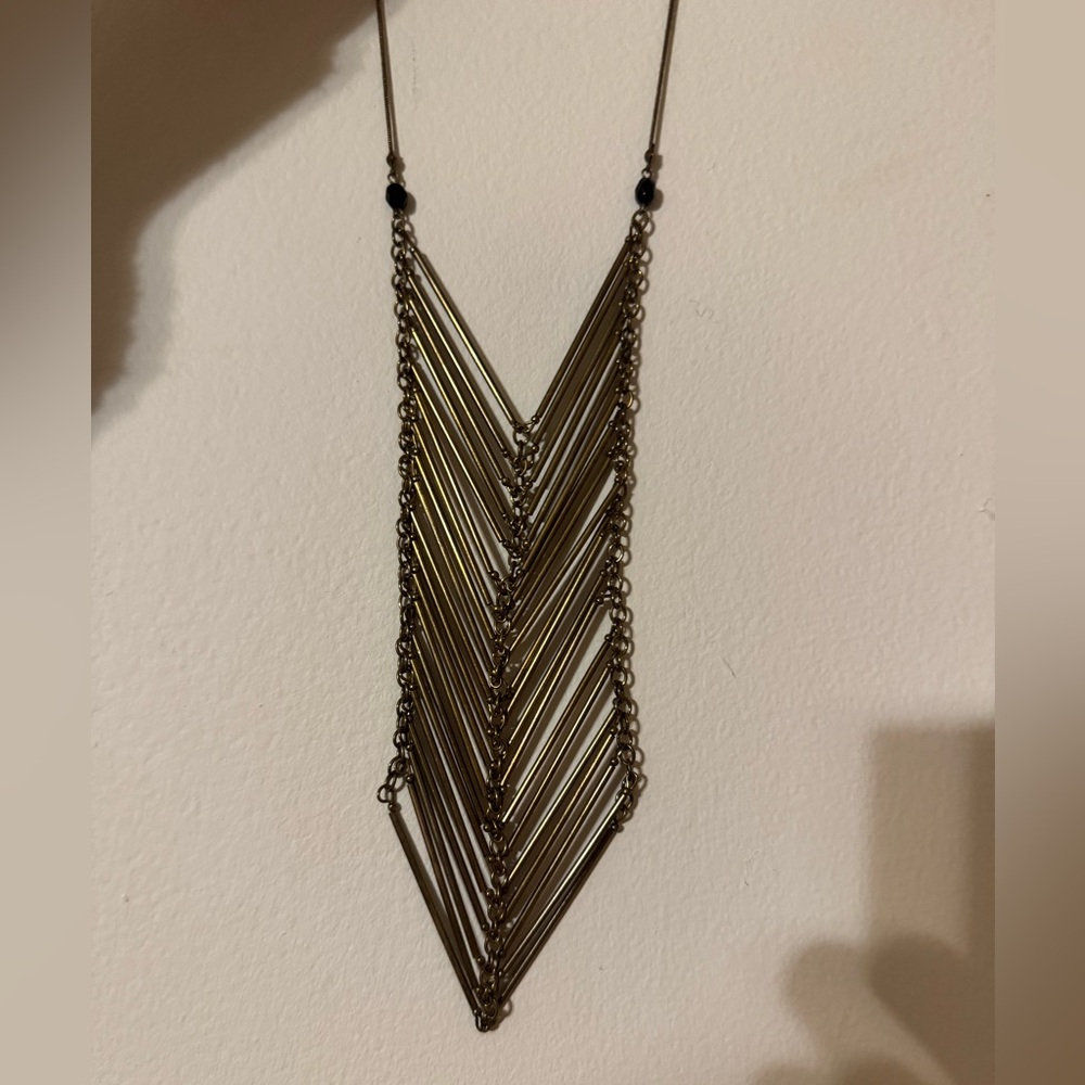 Gold Chevron Pendant Necklace